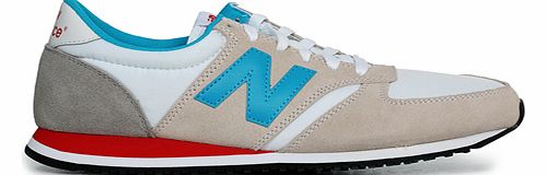 New Balance 420 White/Blue Suede Trainers