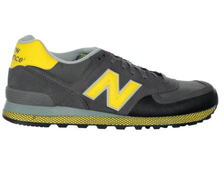 574 Grey/Yellow Suede Trainers