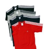Adidas Essentials 3S Crew T Shirt (White/Navy Small)