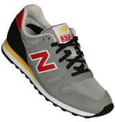 Grey, Black and Red Running Trainers