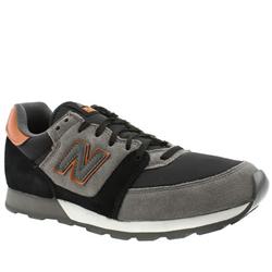 Male 550 Suede Upper Fashion Trainers in Black and Grey, Stone