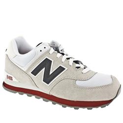 New Balance Male 574 Suede Upper Fashion Trainers in White and Beige