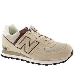 New Balance Male Nb 574 Leather Ii Suede Upper Fashion Trainers in Beige
