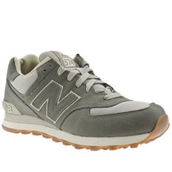 Male New Balance 574 Leather Upper Fashion Trainers in Grey