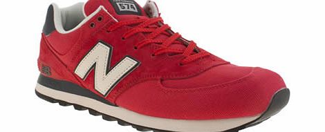 New Balance Red 574 Trainers