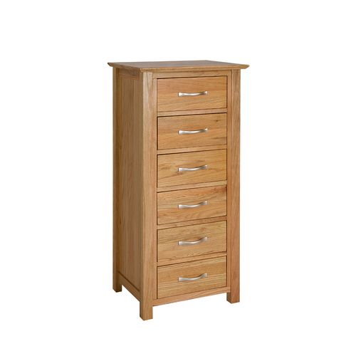 New Devon Oak Furniture New Devon Oak 6 Drawer Tall Chest
