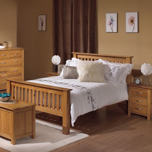 New Devon Oak Furniture New Devon Oak Bedroom Set   46 Bed