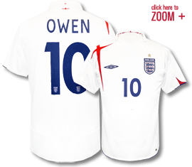 NEW England kit Umbro England home (Owen 10) 05/07