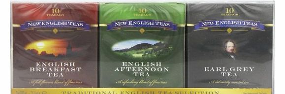 Traditional English Tea Selection 3 Carton Gift Set (Pack of 1, Total 30 Teabags)