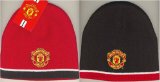 NEW ERA CAP COMPANY OFFICIAL MANCHESTER UNITED REVERSIBLE RED WHITE and BLACK CRESTED BEANIE HAT
