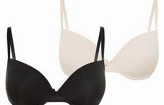 2 Pack Black and Nude T-Shirt Bras 3057400