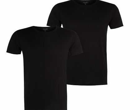 2 Pack Black Plain Crew Neck T-Shirts 3159250