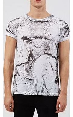 Black and White Marble Print T-Shirt 3175402