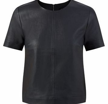 Black Leather-Look T-Shirt 3212683