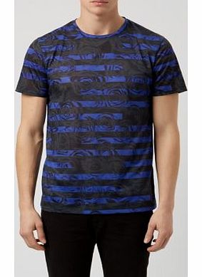 Blue Floral Stripe T-Shirt 3295095