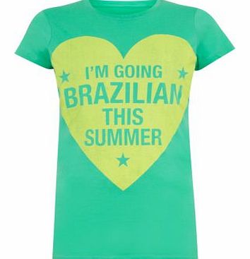 Green Going Brazillian Heart T-Shirt 3158708