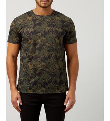 Green Tropical Print T-Shirt 3281788
