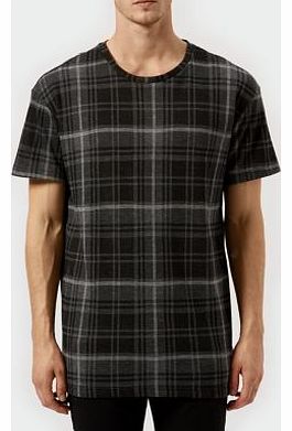 Grey Check Longline T-Shirt 3210198