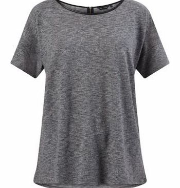 Grey Leather-Look Trim T-Shirt 3157880