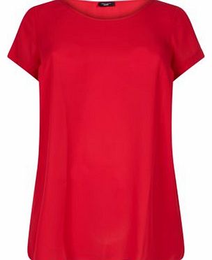 Inspire Dark Red Curved Hem T-Shirt 3214962