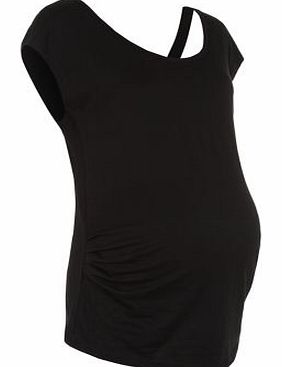 Maternity Black Strappy Back T-Shirt 3232413