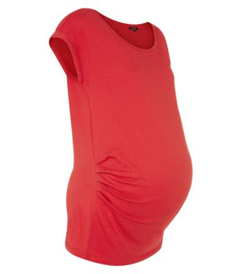 Maternity Red Plain T-Shirt 3198428
