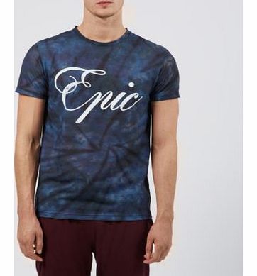 Navy Epic Print Acid Wash T-Shirt 3241580