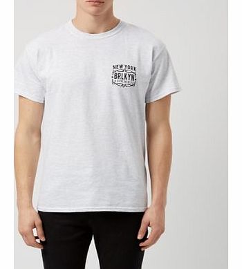 Pale Grey New York Front and Back Print T-Shirt