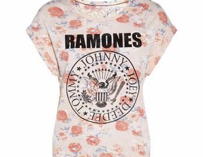 Pink Floral Ramones T-Shirt 3054823