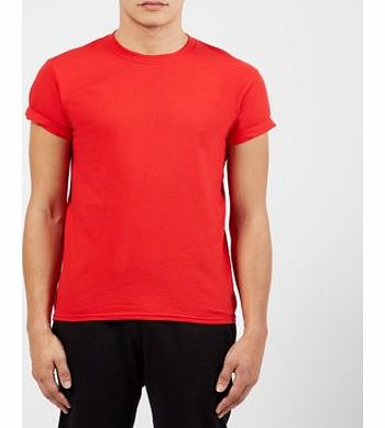 Red Plain Crew Neck T-Shirt 3270541