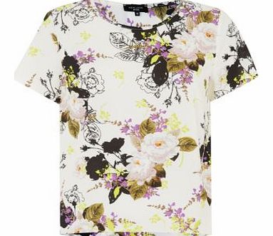 Tall White Floral Print T-Shirt 3153372