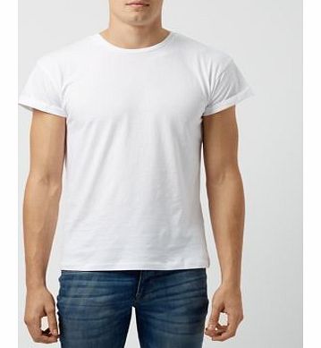 White Roll Sleeve T-shirt 3143461