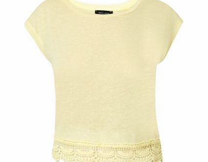 Yellow Crochet Hem T-Shirt 3144876