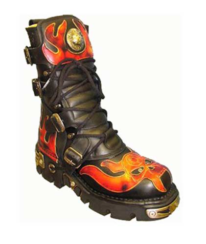New Rock Boots - 107 - Red Skull