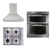 Built Under Double Oven- Gas Hob and Chimney Hood Pack
