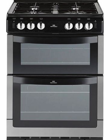 New World NW551GTCSTA 550mm Twin Cavity Gas Cooker Grill Stainless Steel