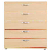 New York 5 Drawer Tall Chest, Maple Effect
