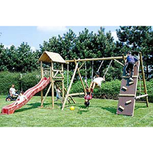 Houtland Play Tower Wooden Swing Set