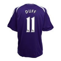 Newcastle United Away Shirt 2008/09 with Duff 11