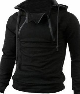 newfacelook Mens Luxuary Designer Slim Fit Hood Hoodies Sweatshirt Top Hoodie hoody Jacket Black XL