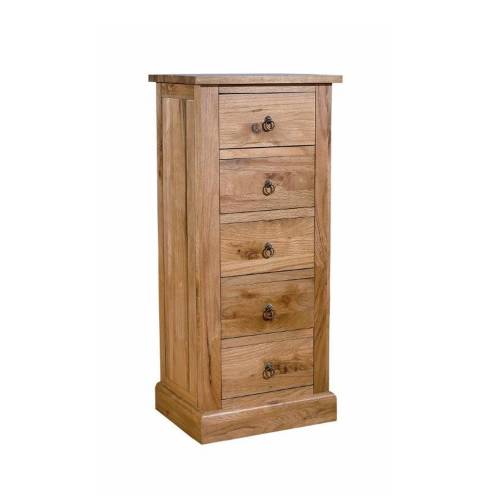Newhaven Oak Newhaven Chest of Drawers - 5 Drawer Wellington