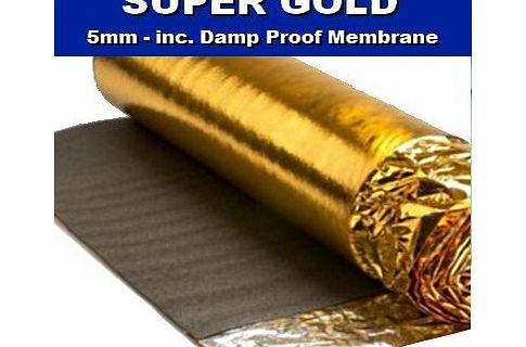 Newlife Contracts (Flooring) Super Gold Comfort 5mm Laminate Wood Floor Underlay with Damp Proof Membrane - 1 Roll 15m2 - Novostrat