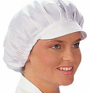 Nextday Catering Equipment Supplies UK White Peaked Hat One size. White polycotton.