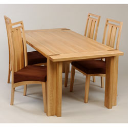 Nexus - Natural Light Oak Dining Table & 4 Chairs