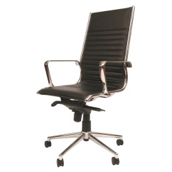 Cannes Leather Faced Office Chair Black