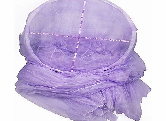 (TM) Instant Installtion Double Layer Elegant Round Lace Curtain Dome Bed Canopy Netting Princess Mosquito Net,Purple