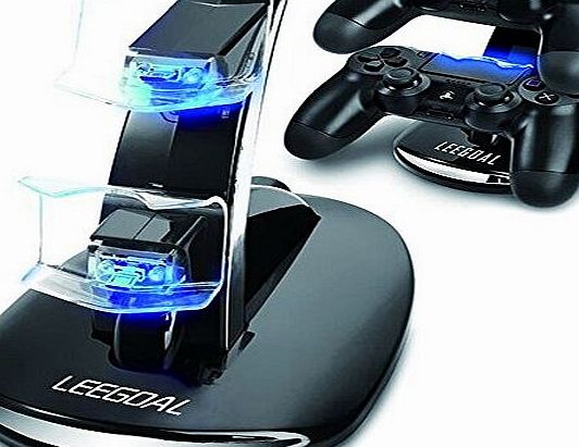 niceEshop TM) Dual USB Charging Charger Docking Station Stand for PS4 Controller(Black)