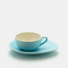 Nigella Lawson Living Kitchen Cappuccino Cup and Saucer set of 2 blue  Inspired by her day-to-day ex