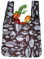 Nigel`s Eco Store Brown Fish Eco Shopping Bag - rolls up to fit in