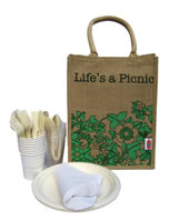 Lifes a Picnic - an eco bag and cutlery set